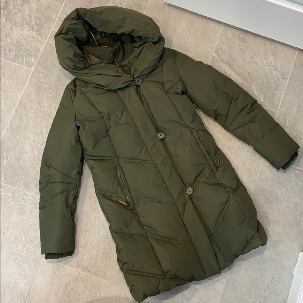Lauren Ralph Lauren Olive Green Hooded Puffer Coat
